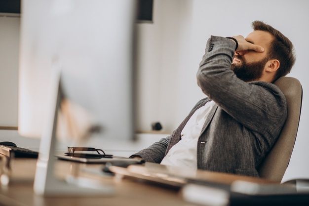 Exhausted Corporate Employee