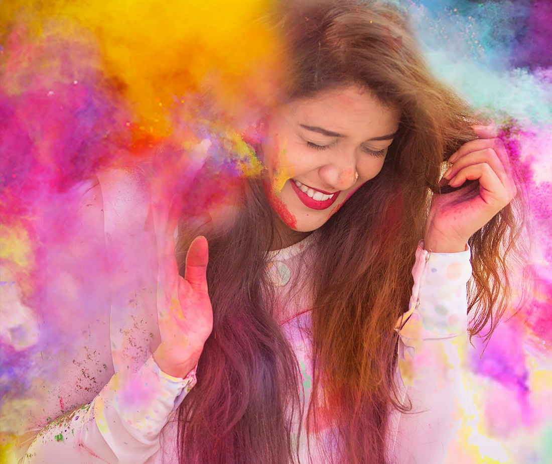 Girl Playing Holi